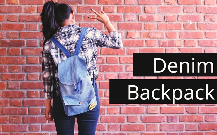 DIY denim backpack. Reconstruct old denims