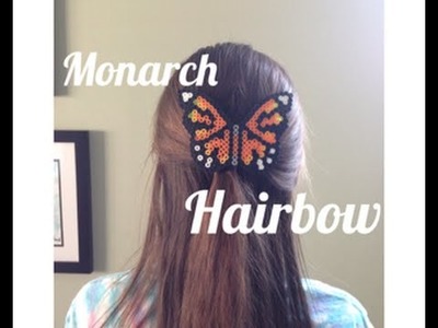 DIY Perler Bead Monarch Butterfly Hairbow!