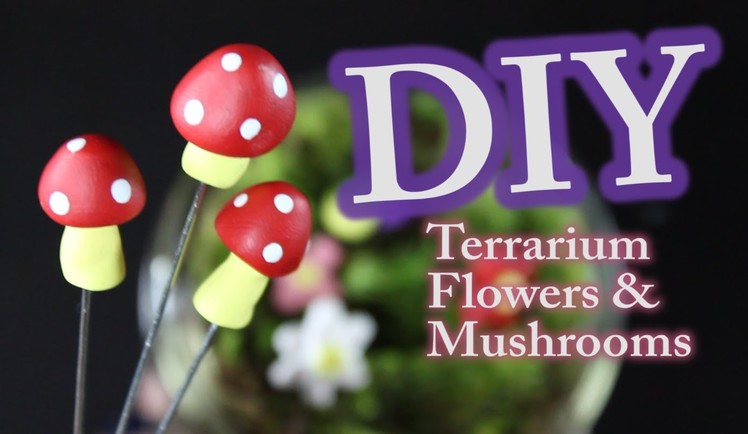 DIY Terrarium Flowers and Mushrooms