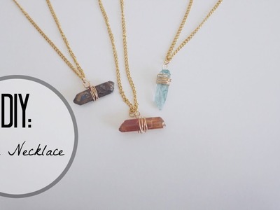 DIY wire wrapped Stone Necklace♡|JessicaaWildd