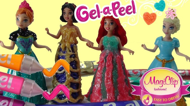 GEL-A-PEEL DIY Disney Princess Magiclip Dresses with GEL-A-PEL Removable Reusable Dresses Elsa Ariel