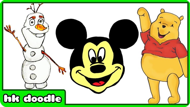 How To Draw Mickey Mouse & Many More Disney Characters Easy Drawing Compilation