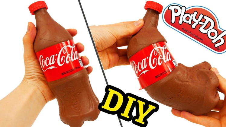 How to Make Play Doh Coca Cola Soda Bottle DIY