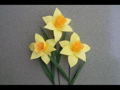 Narcissus flower with crepe paper - Craft tutorial