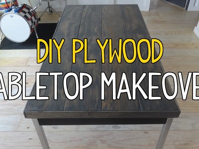 Simple DIY Plywood Plank Tabletop Makeover!