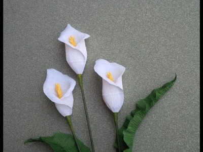 Calla lily with crepe paper - craft tutorial