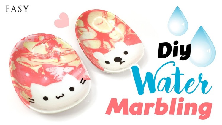 CUTE DIY Water Marble Plates!! Inspired by Watermarble Nails!