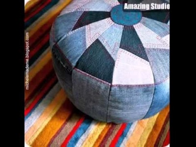DIY Pouf From Old Jeans