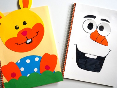 FROZEN Olaf Snowman & Easter Bunny Homemade DIY Individual  Notebook Cover