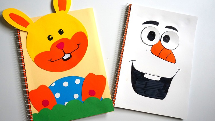 FROZEN Olaf Snowman & Easter Bunny Homemade DIY Individual  Notebook Cover