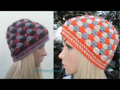 How to Crochet Multicolor Beanie Hat Pattern #53│by ThePatterfamily