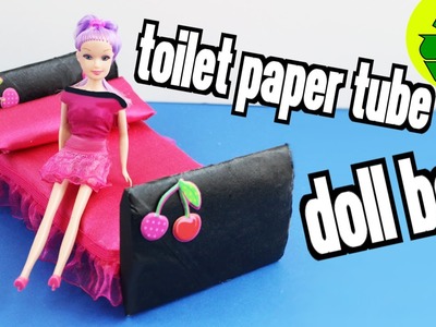 How to make a Doll Bed with Toilet Paper  Rolls - Super Easy Doll Crafts