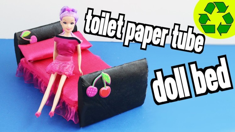How to make a Doll Bed with Toilet Paper  Rolls - Super Easy Doll Crafts