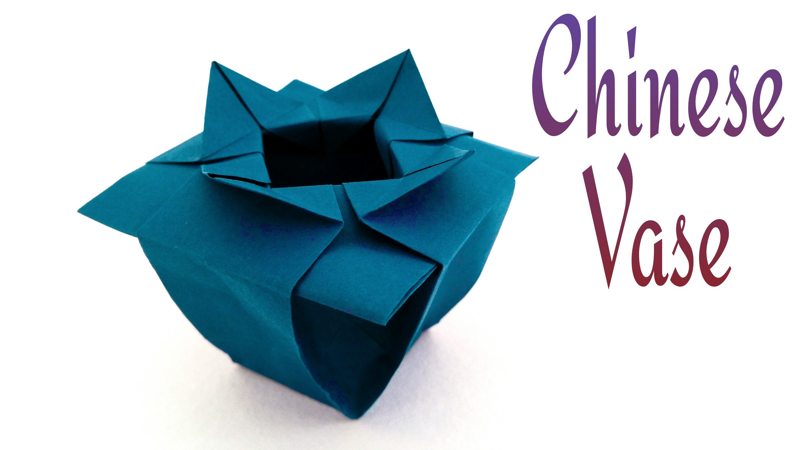 How to make a paper " Chinese Vase" - Origami tutorial