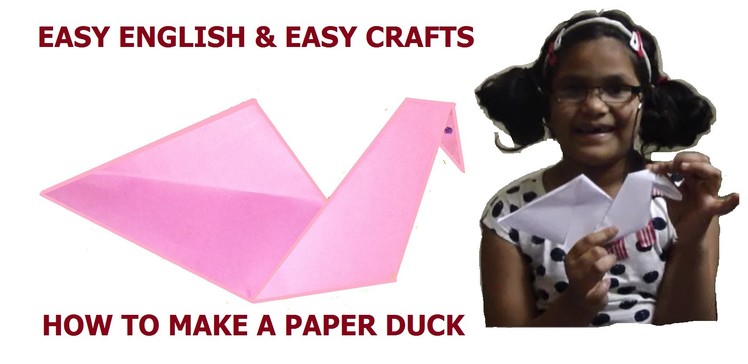 How to make a Paper Duck - Easy crafts for kids - English for Kids