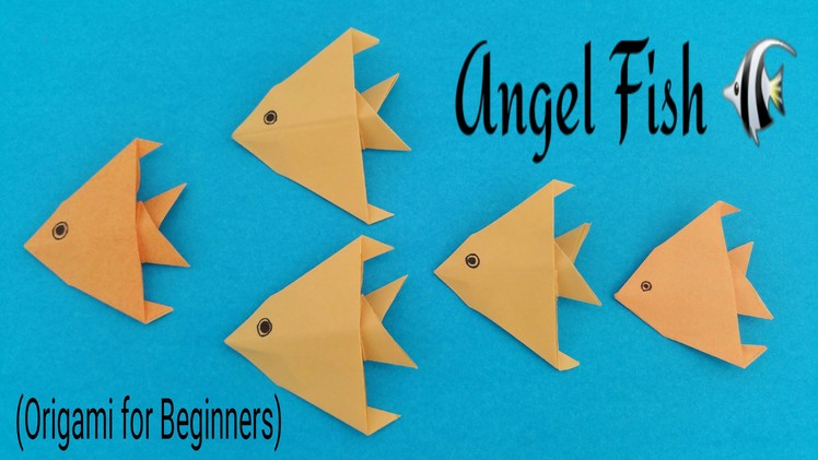 How to make an easy paper "Angel Fish" - Origami for Beginners tutorial.
