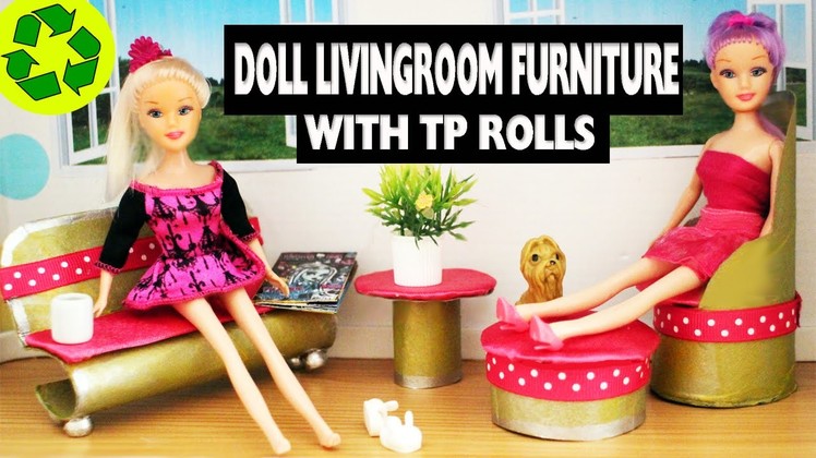 How to make doll furniture with toilet paper rolls - [livingroom] - Super Easy