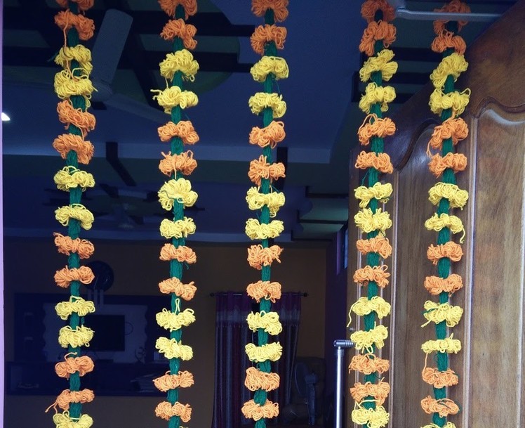 HOW TO MAKE HANDLOOM WOOL FLOWER GARLAND: EASY AND FUN PROJECT