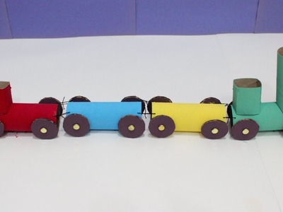 Kids' Craft Stop Motion: How To Make A Rainbow Train With Toilet Rolls