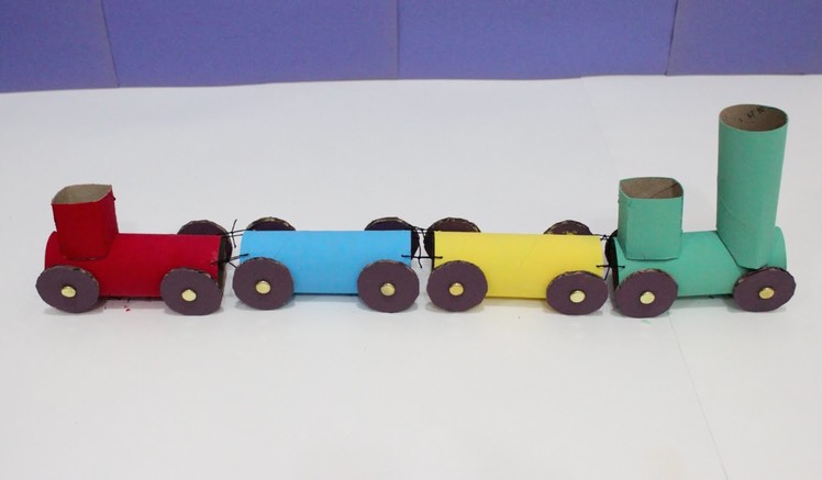 Kids' Craft Stop Motion: How To Make A Rainbow Train With Toilet Rolls