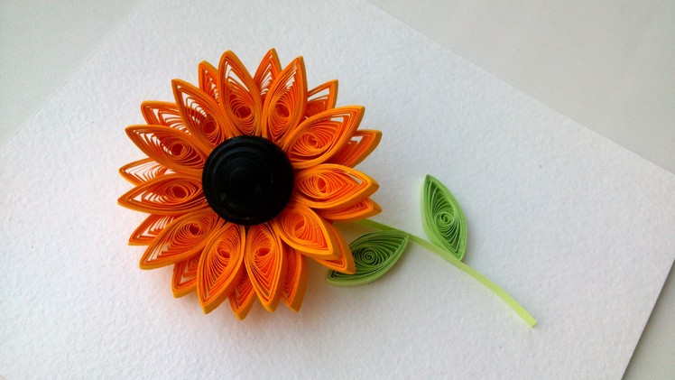 Quilling Flowers Tutorial, 3D quilling : How to make Quilling  Sunflower Flower-Paper Art Quilling.