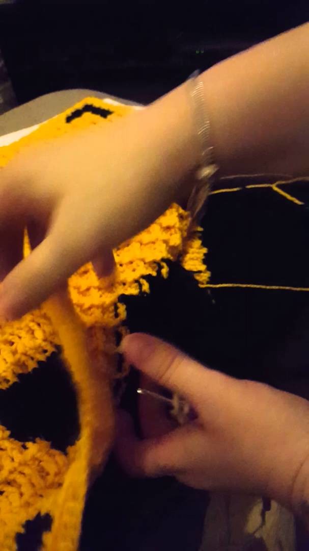Crochet waffle stitch graphghan