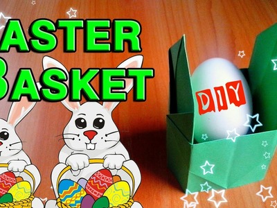 DIY How To Make Easter Basket For Children. Paper Craft Ideas For Easter Day. Hand Made Tutorial