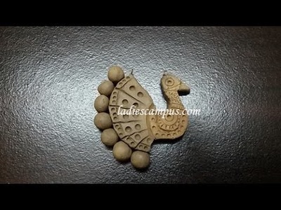 DIY | Learn how to make Peacock Design Terracotta Jewellery pendant without mould