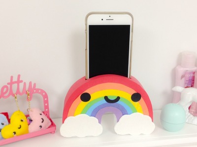 DIY Rainbow Phone holder-EASY Room Decor ideas.