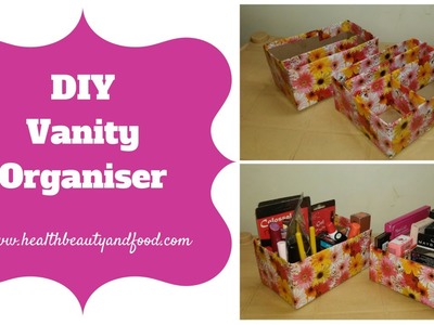 DIY Vanity Organiser using Cardboard Box