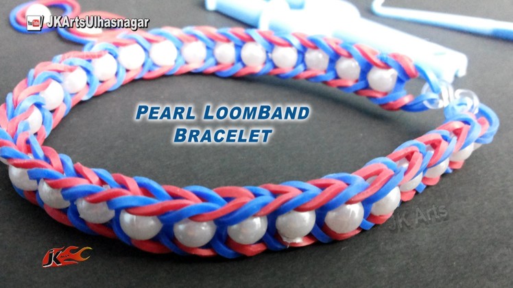 Fishtail Pearl loom band Bracelet | How to make | JK Arts 905