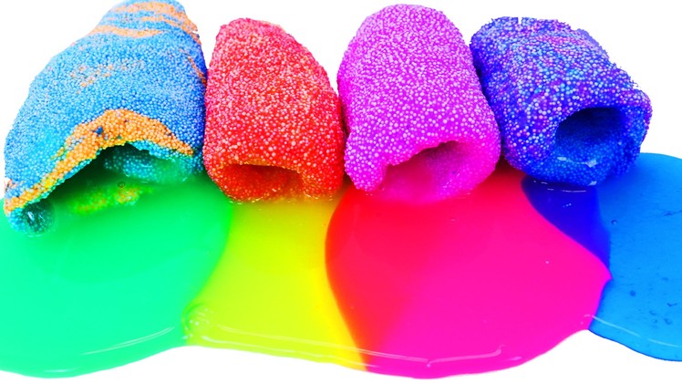 Foam Slime Eggs Learning Colors Game & Surprise Eggs DIY Rainbow Foam Slime by DisneyCarToys