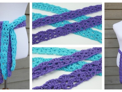 How To Crochet  An Easy Lace Belt, Episode 291