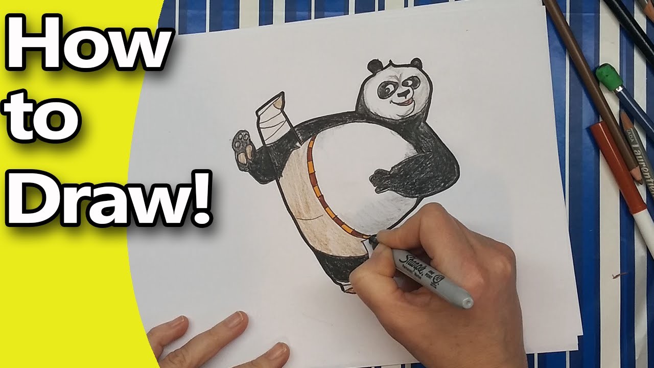 How to Draw Kung Fu Panda - Po - Step by Step