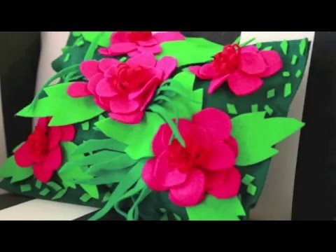 How to glue felt to felt: Flower Pillow by Aunt Peaches