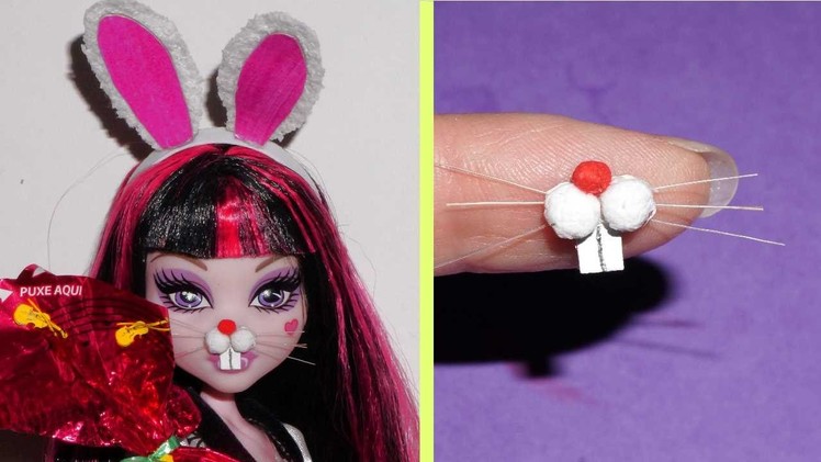 How to make a bunny nose or snout for doll Barbie, Monster High, Frozen. 