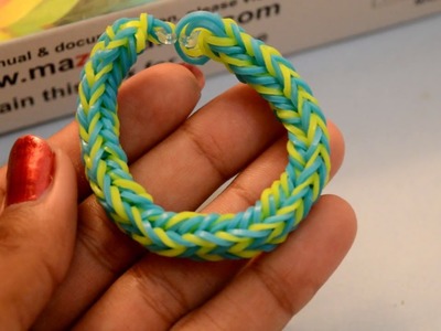 How to Make a Double Chain Rubber Band Bracelet - Step by Step Instruction Tutorial - Mazichands.com