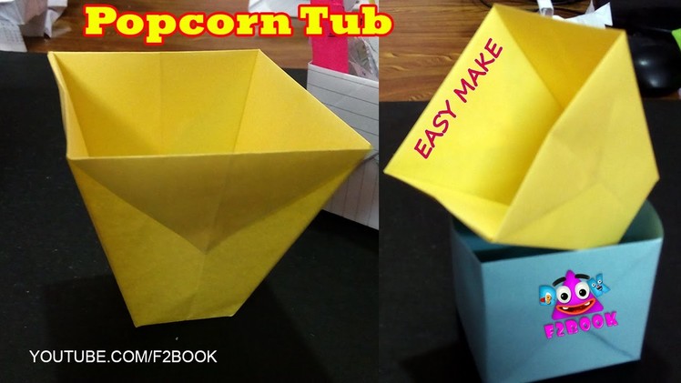 How To make An Easy Make Popcorn Box || Origmai For Kids