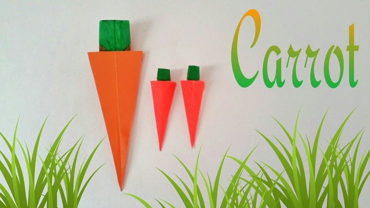 How to make an easy Paper "Carrot" - Origami tutorial