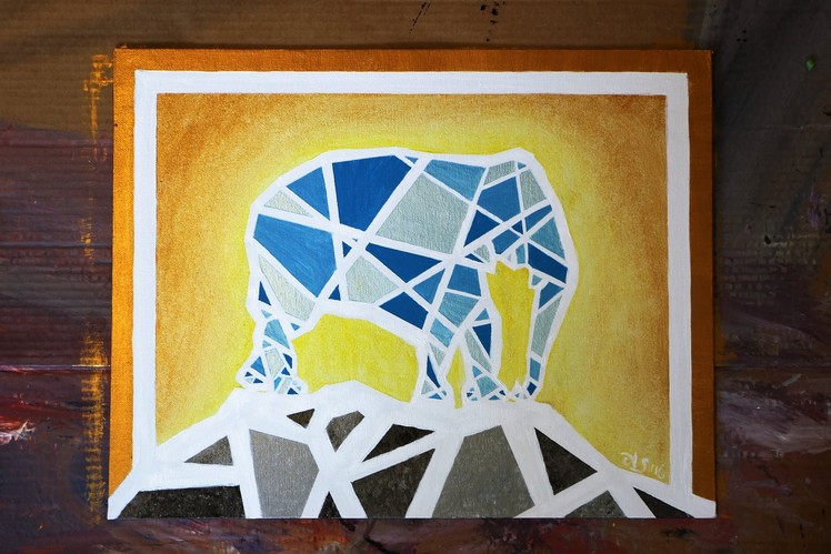 How to Paint a GEOMETRIC MOSAIC ELEPHANT
