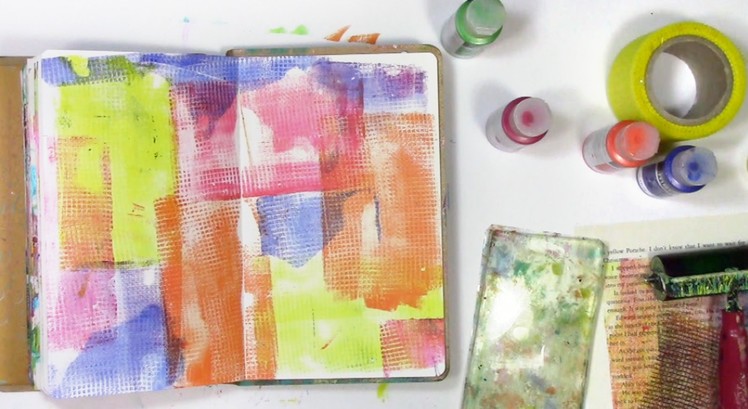 How to use a texture tool on gelli plate to make silly art journal page