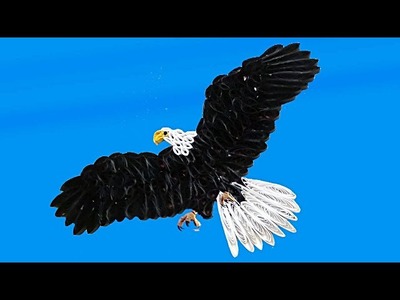 Paper Quilling; How to make a beautiful eagle flying in the sky