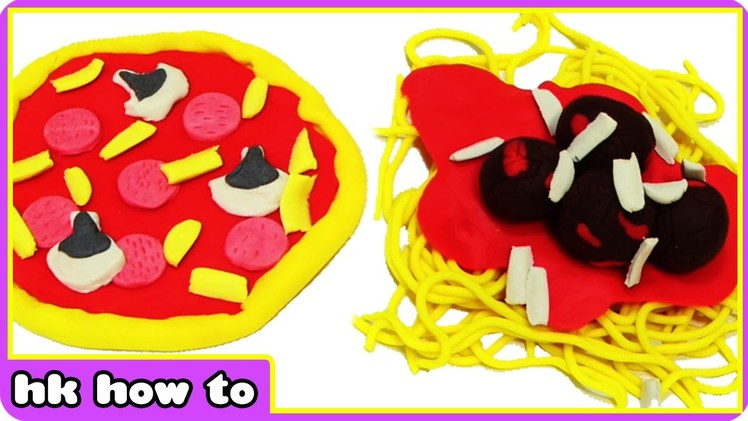 Play Doh Pizza and Pasta | Play Doh Toy Food | Easy DIY Play Dough Creations by HooplaKidz How To
