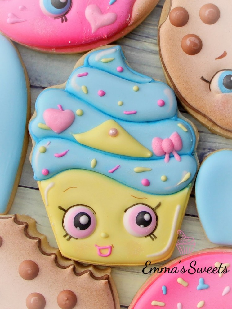 Shopkins Cookies - How to make a Shopkins Cupcake Cookie by Emma's Sweets