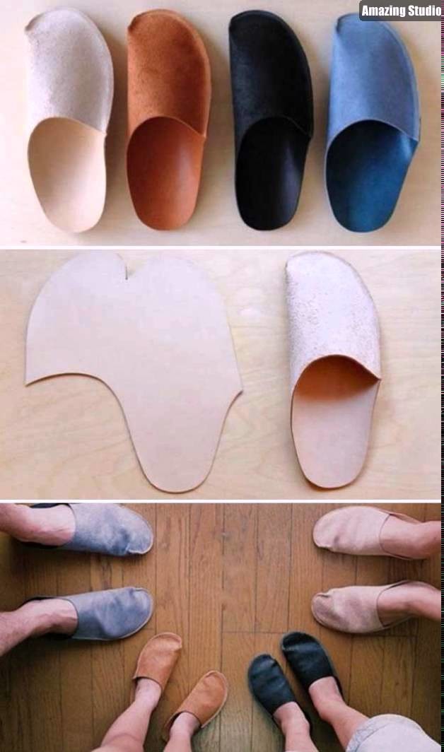 Simple DIY Homemade Slippers For Home