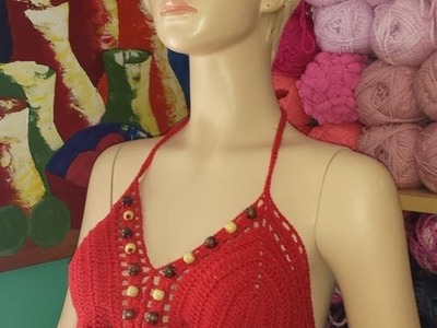 Crochet red summer blouse - with Ruby Stedman
