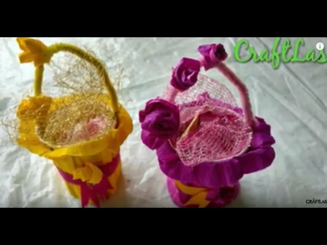 DIY |Cute Gift Baskets Making Idea with Disposable Glass