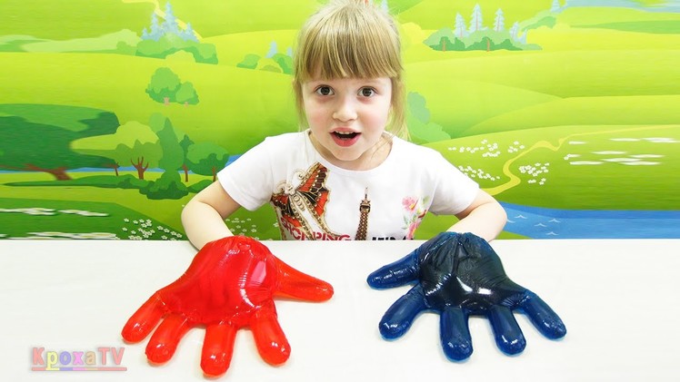 DIY. Giant Gummy Hands - how to make interesting toys jelly red and blue hands