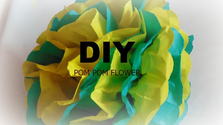 DIY how to make tissue paper pom pom flower - easy and simple