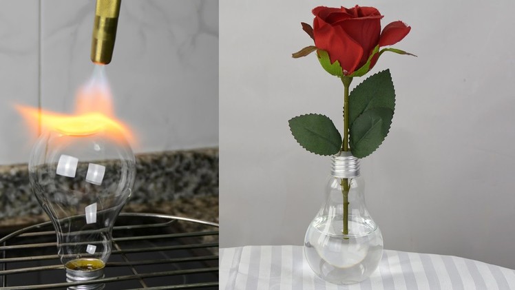 DIY ideas: Light Bulb Vase with a Flat Bottom